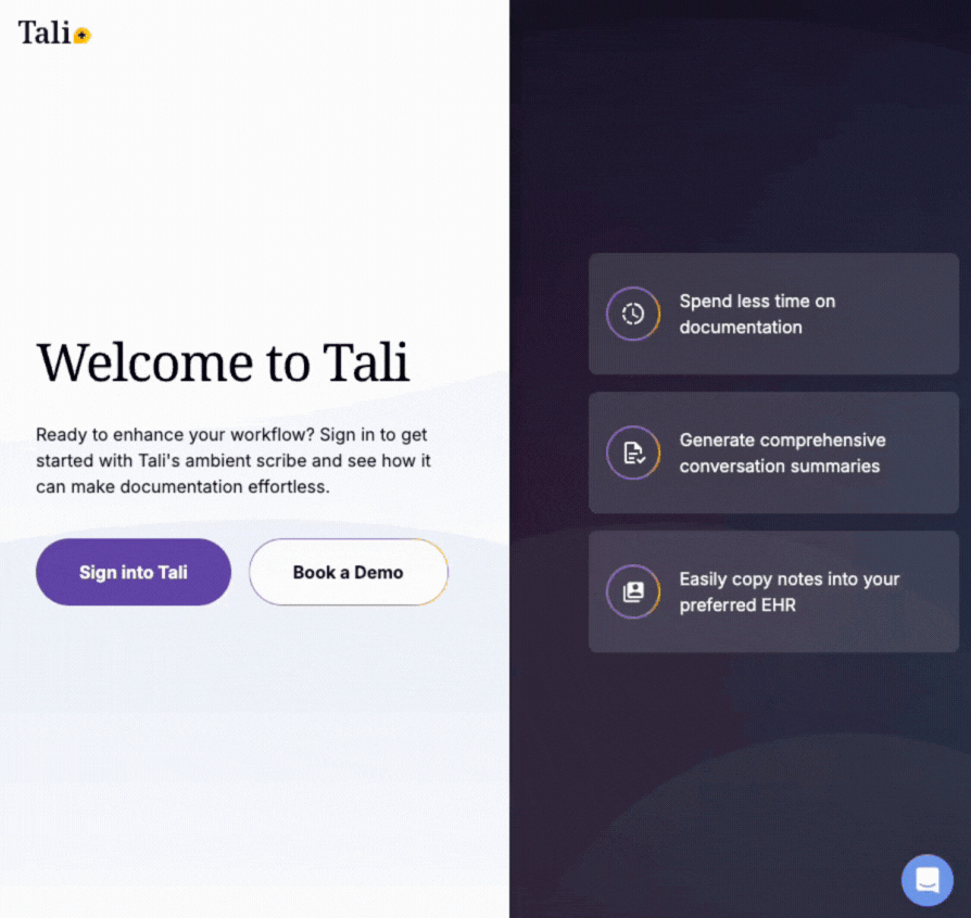 Sign in to Tali